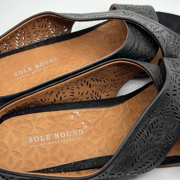 Sole Bound Black Leather Sandals Dafni - Picture 3 of 7